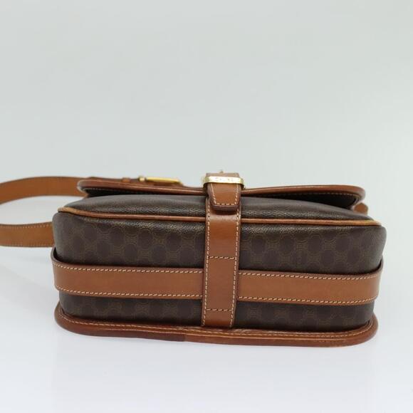 CELINE Macadam Canvas Shoulder Bag Pvc Leather Brown Gold - Picture 9 of 13